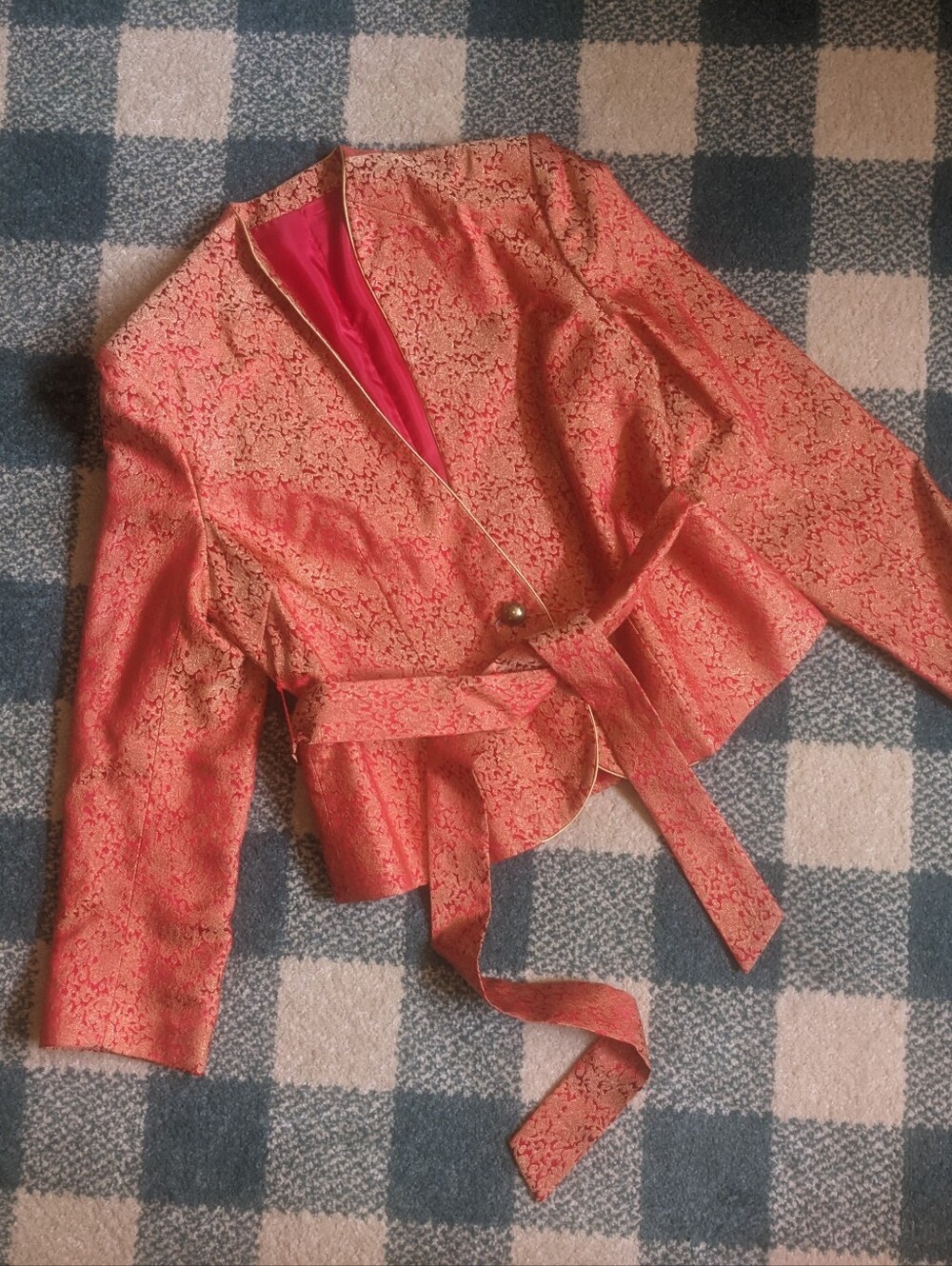 Super Cool Smoking Jacket Style Metallic Blazer Size 2-6